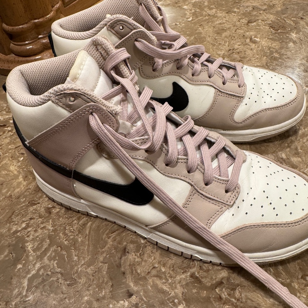 Nike Women's High-Top Sneakers - Cream and Black